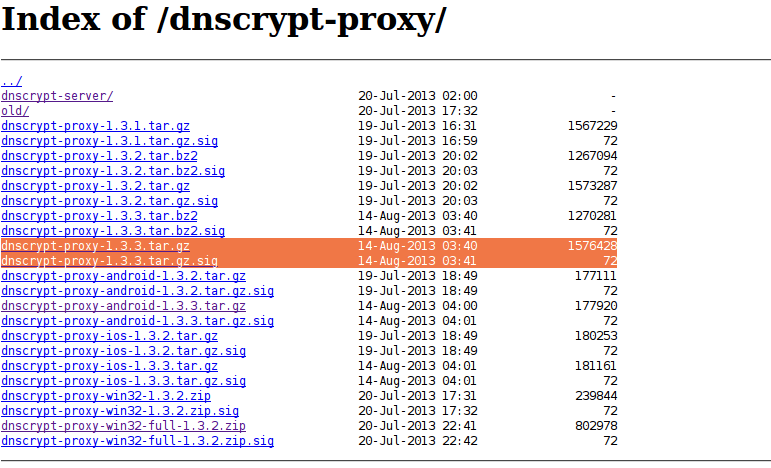 Download von DNSCrypt-Proxy für Linux