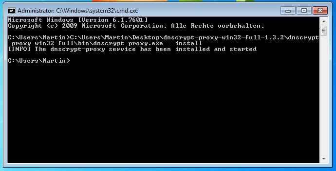 DNSCrypt-Proxy: Installation als Windows Service