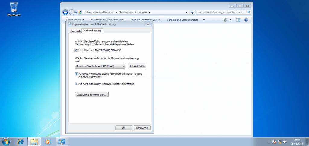 Microsoft Windows 7 - Interface Authentifizierung